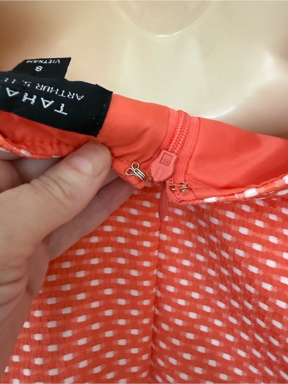 Tahari ASL Coral Textured Sheath Dress Sleeveless Career Work Size 8 - Picture 8 of 14